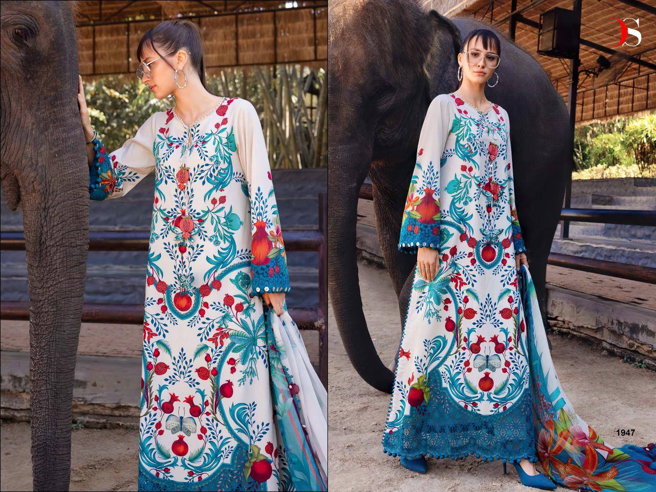 MARIA B. Mprint-6  by DEEPSY SUITS 1941 TO 1948 SERIES Pakistani Stylish Embroidered Pure Cotton Dresses At Wholesale Price